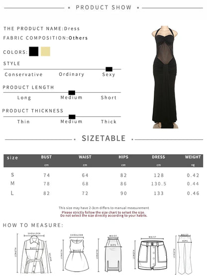 Puss Mesh Patchwork Dress Women Summer Trend Halter Off Shoulder Backless Ruched Ribbon Midnight Prom Party Hipster Dress