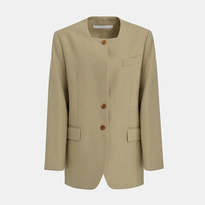 Casual Women's Blazer Jackets Long Sleeve Square Collar Spring Female Coat Fashion Pockets Long Sleeve Office Lady Outfits