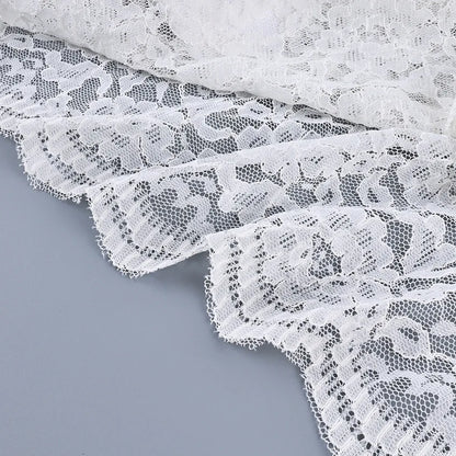 New lace see through double-layer ruffle collar shirt with stylish and stylish design