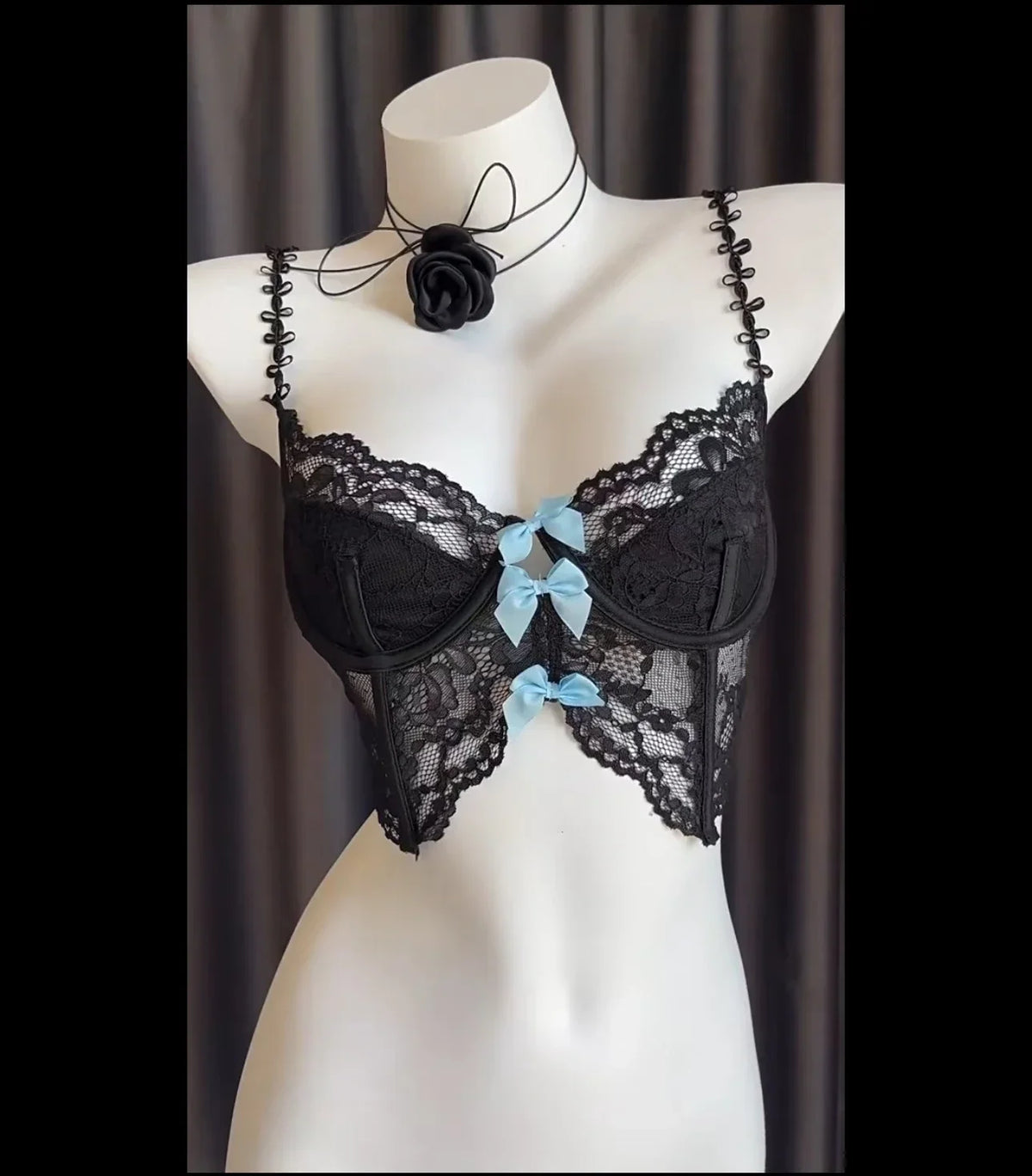 Spice Girls sexy wind new lace ins style sweet and spicy sexy collision bow fishbone small suspenders