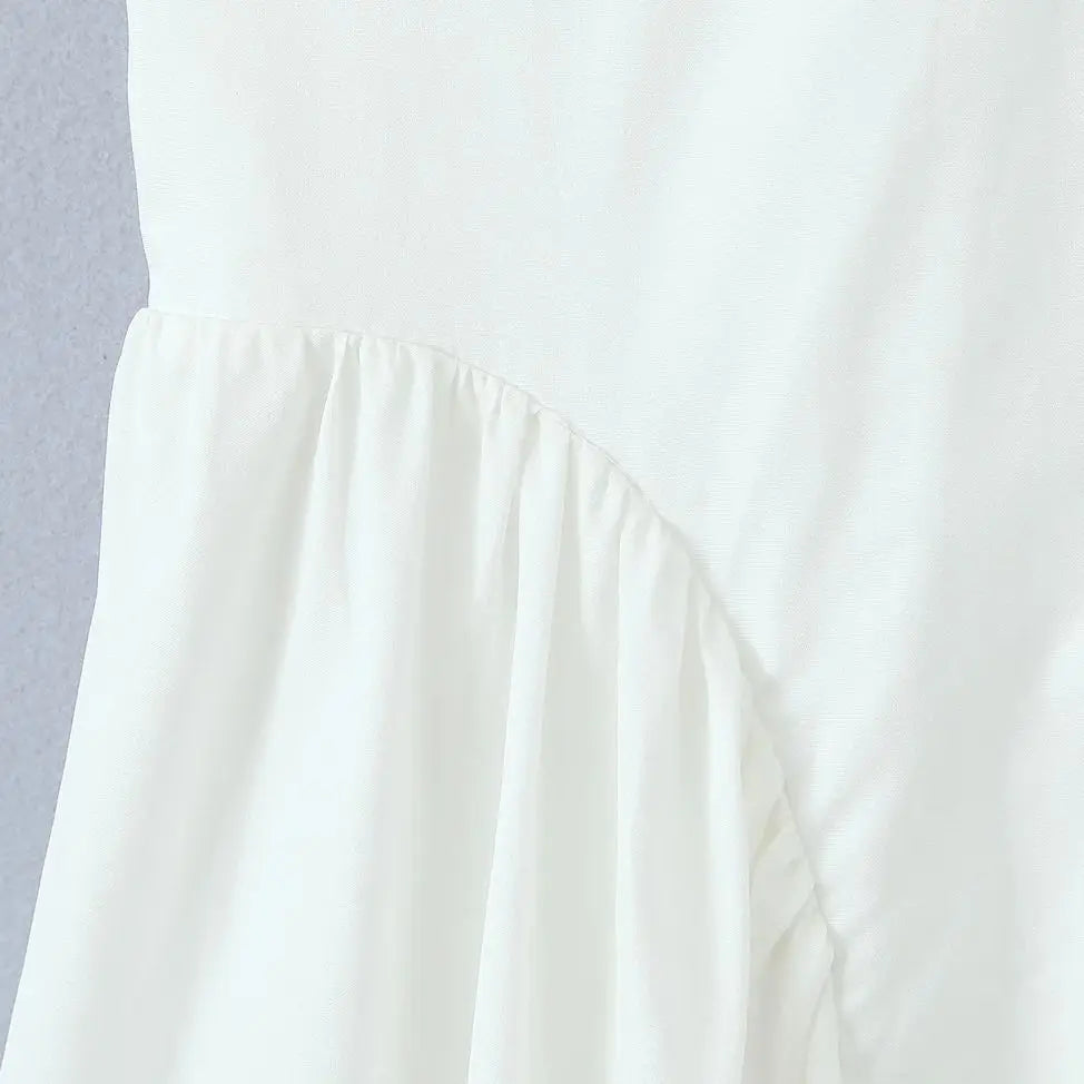 Halter Deep V Drop Waist Gathered Full Skirt Midi Dress