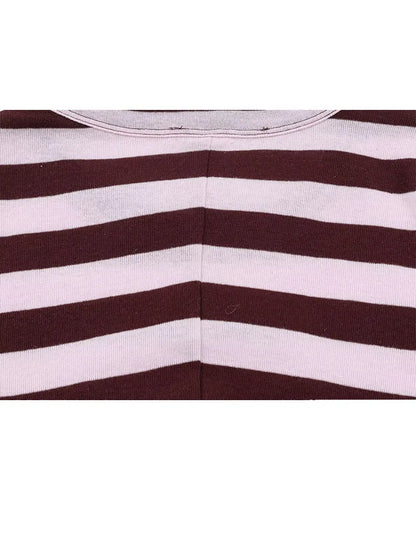 Women's Spring Fashion Versatile Round Neck Striped Short Pullover Top Female Elegant High Street Casual Long Sleeve Top