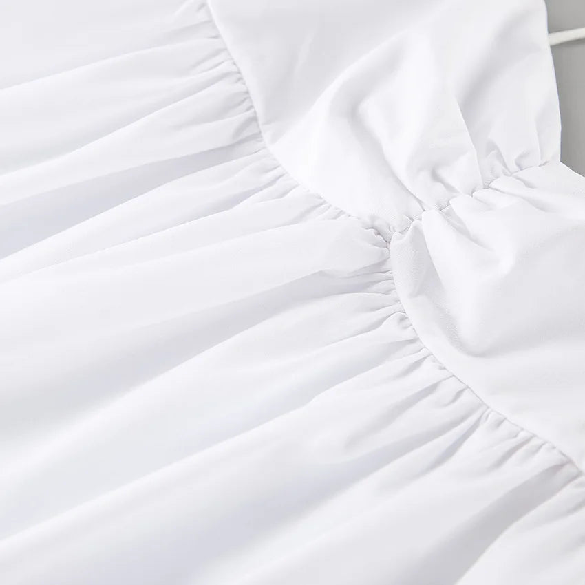 Spring and summer casual white versatile sexy suspender V-neck fashionable dress slim commuting short skirt for women