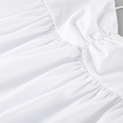Spring and summer casual white versatile sexy suspender V-neck fashionable dress slim commuting short skirt for women