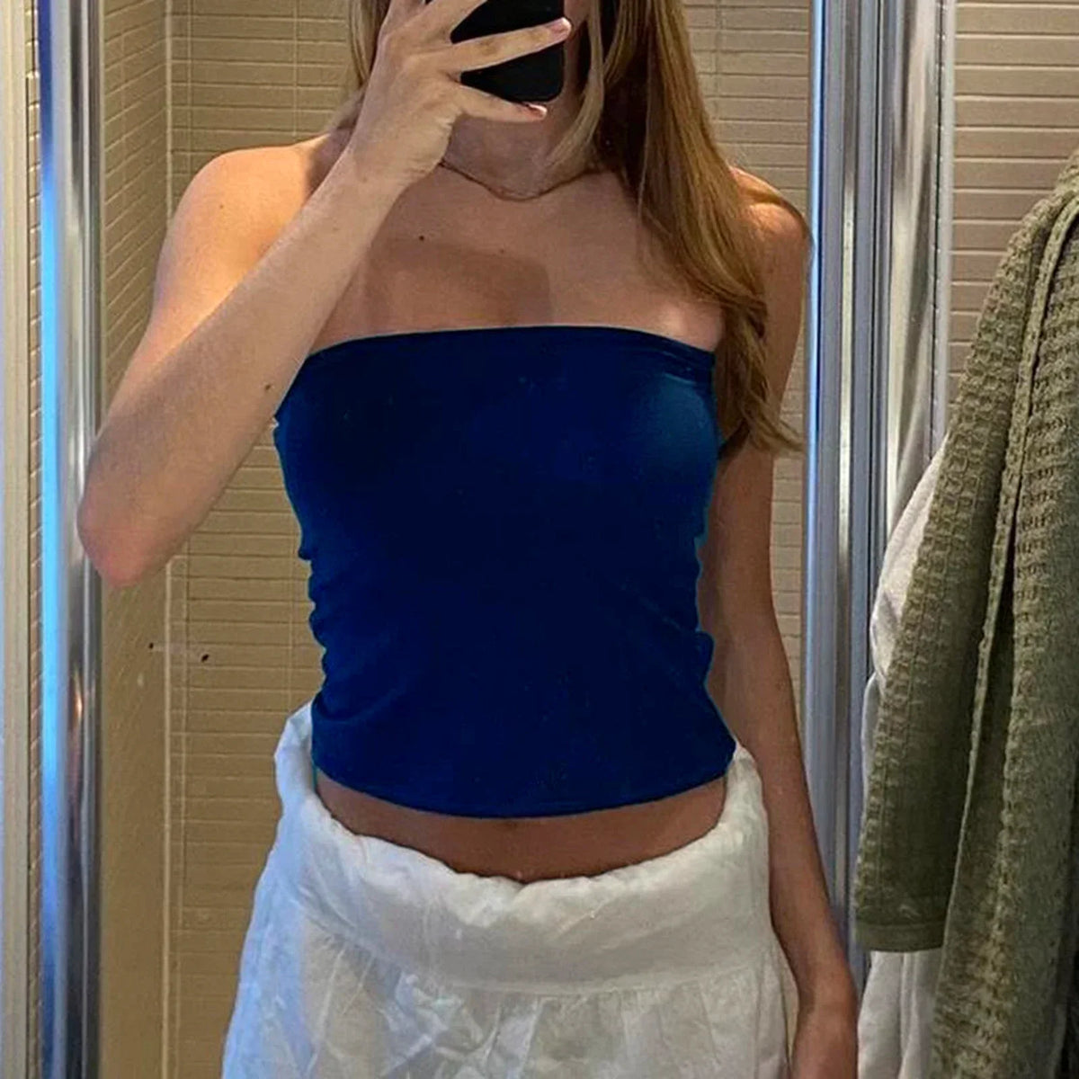 Vintage Star Patchwork Grunge Tee Strapless