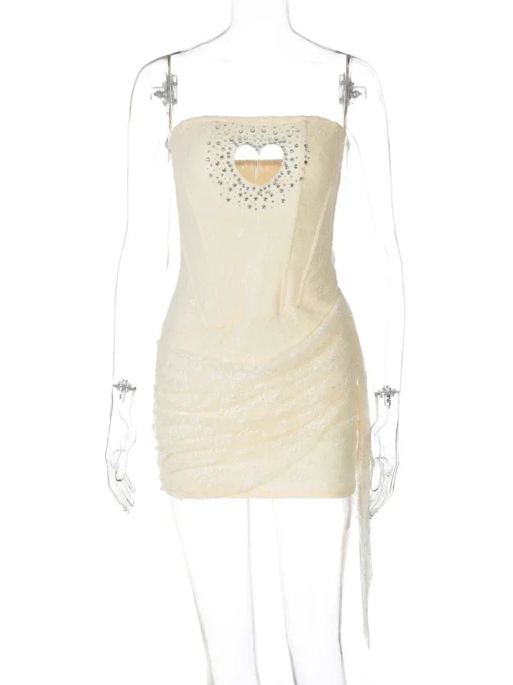 Heart Cutout Strapless Mini Dress