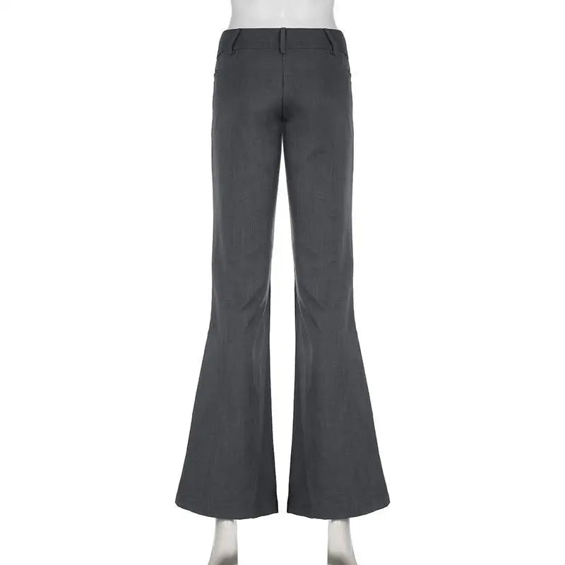 Sophisticated Pants Textured Pleated Low-Waist Pants Figure-Flattering Tailored Woven Pants Curve Enhancing Long Trousers