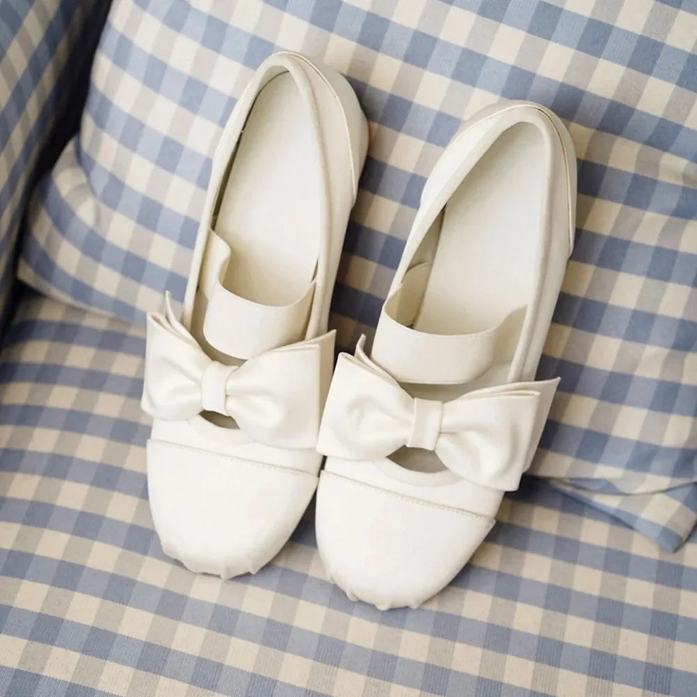 Women's Bow Mary Jane Shoes Square Satin Low Heel Flat Shoes Elegant Strap Ladies Pumps for Wedding Office Daily Wear Shoes