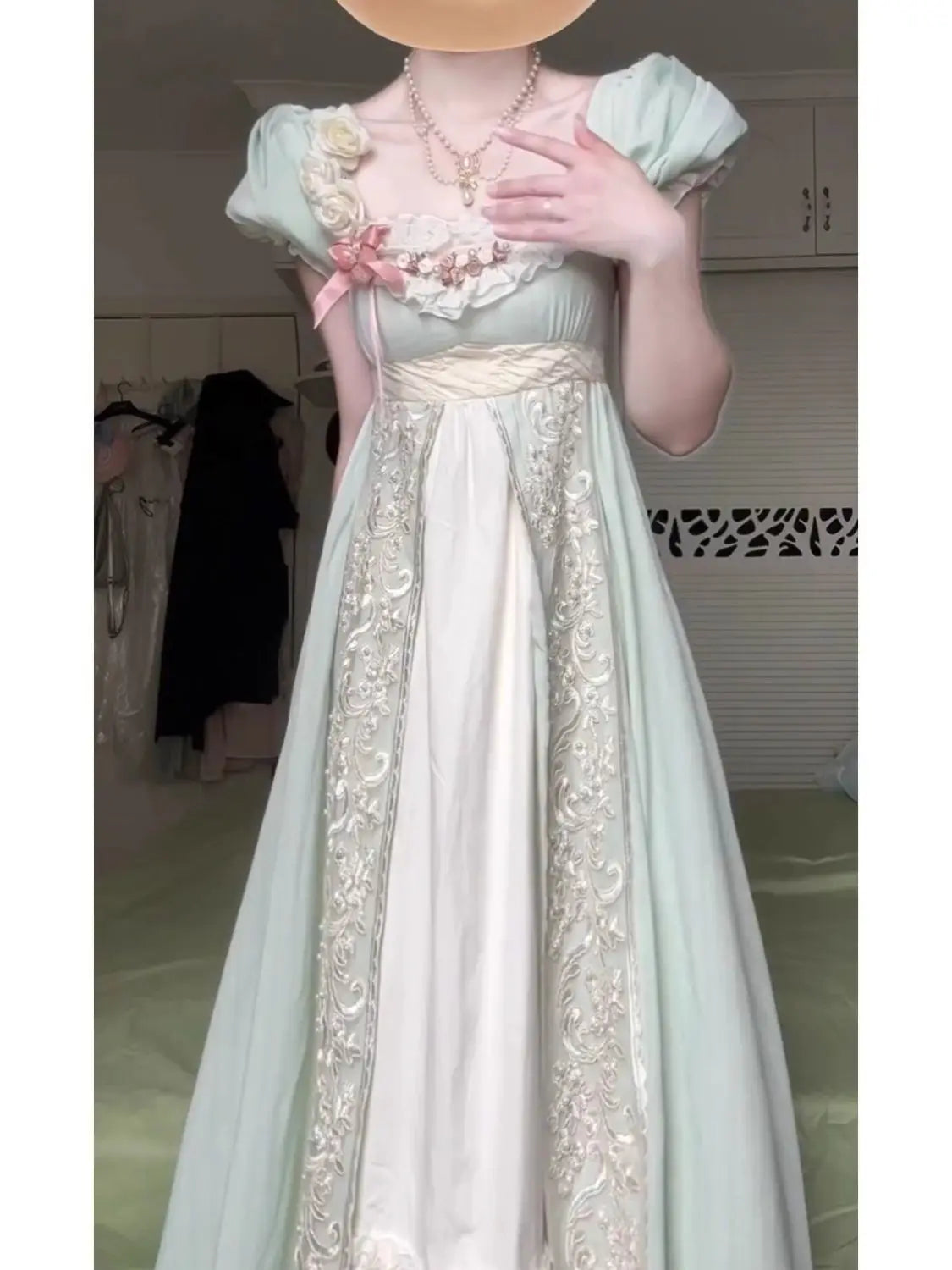Green eco-style imperial lolita dress, Lolita princess dress