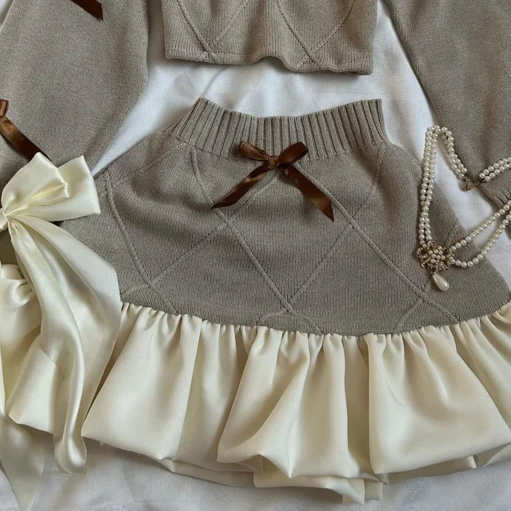 Y2K Suspender Leather Short Skirt Two Piece Set Feminine Lace Personalized Design Punk Motorcycle Style Mini Leather Skirt Suit