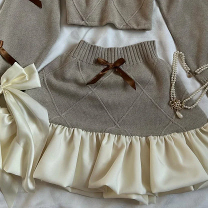 Y2K Suspender Leather Short Skirt Two Piece Set Feminine Lace Personalized Design Punk Motorcycle Style Mini Leather Skirt Suit