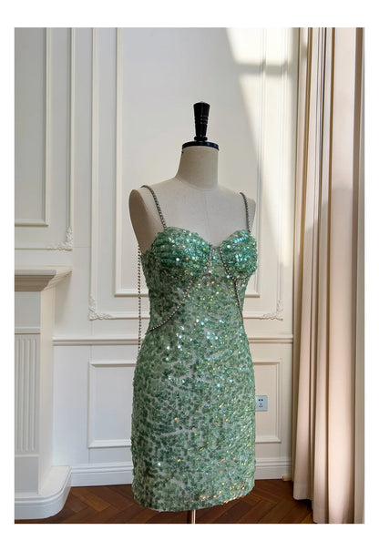 Hips and sequins birthday party dress new slim-fitting suspender dress sexy cocktail dance dress  evening dresses