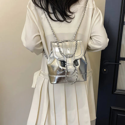 Large Capacity Backpack Fashion Soft Leather Handbag Purse Trendy College School Bag Casual Travel Backpack Women's Shoulder Bag