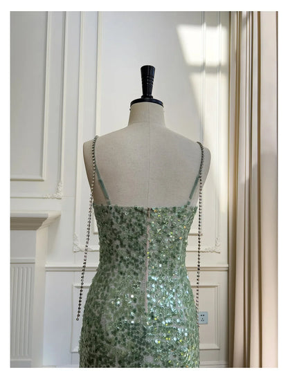 Hips and sequins birthday party dress new slim-fitting suspender dress sexy cocktail dance dress  evening dresses