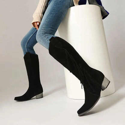 Shoes Fashion Boots Woman Sexy Thigh High Heels High Sexy Boots-Women Round Toe Punk Over-the-Knee Stiletto Ladies Med Rub