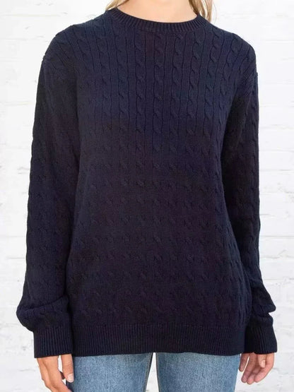 Vintage Loose Solid Sweater Women Autumn Thick Warm Cotton Preppy Style Streetwear Long Sleeve Pullover Top Harajuku Y2K Jumpers
