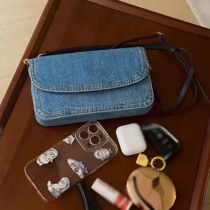 Single Shoulder Denim Crossbody Bag Fashion Retro New Women's Denim Small Bags