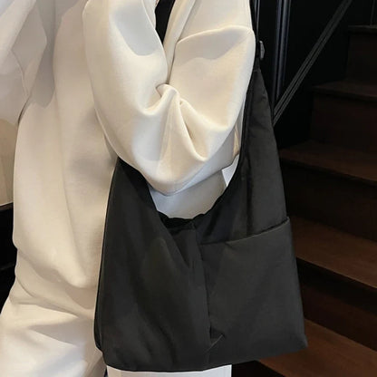 Vintage Simple Solid Shoulder Bags Casual All Match Travel Women's Handbags Trendy Streetwear Grunge Underarm Bag Y2k Aesthetic