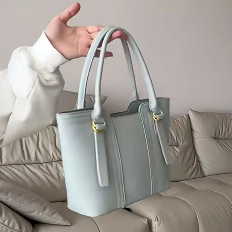 Mint Green Simple Large Capacity Shoulder Bag Women 2025 New Spring Summer Tote Bag Ladies Versatile Fashionable Handbag