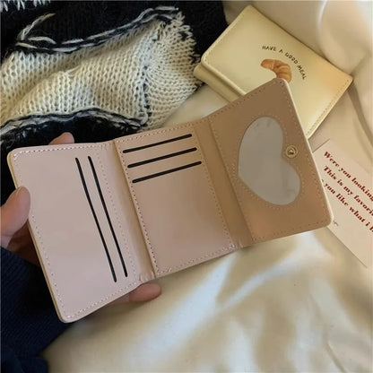 Cute Bread Wallets for Women Ins Korean Style Fashion Simple Designer Card Wallet Square Leather Original Aesthetic Bags