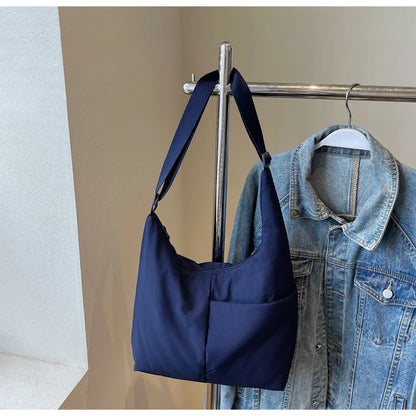 Vintage Simple Solid Shoulder Bags Casual All Match Travel Women's Handbags Trendy Streetwear Grunge Underarm Bag Y2k Aesthetic