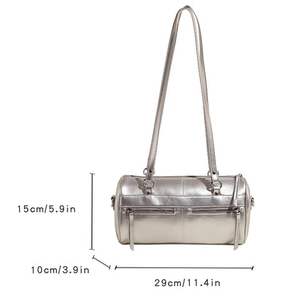 Punk Wind Motorcycle Bag Lady Versatile Pillow Handbag Large Capacity Shoulder Bag Multi Pocket Zipper Underarm Crossbody Bag