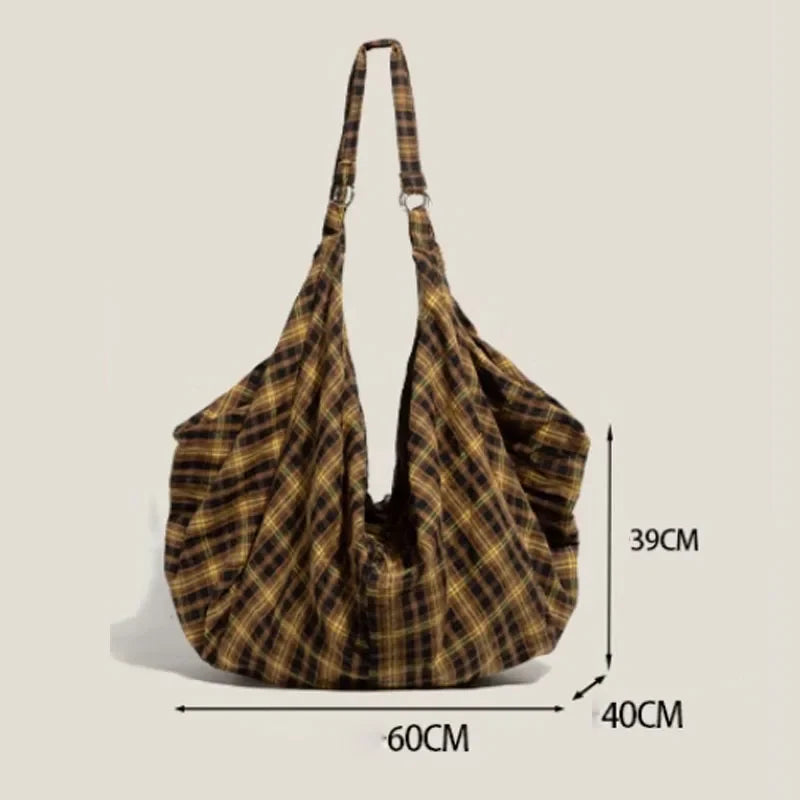 Large capacity women bag tote bag new plaid shoulder bag single shoulder bag crossbody bag