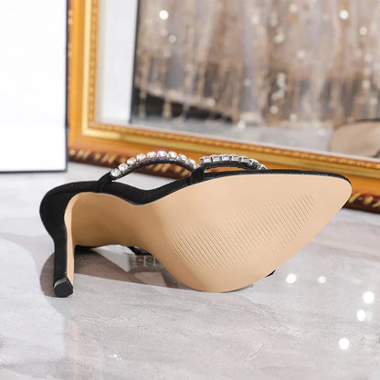 Summer Sexy Glitter Rhinestone High Heels Gladiator Sandals Pointed Toe Party Nightclub Stripper Wedding Shoes