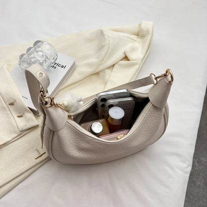 Silver PU Leather Shoulder Bags For Women 2024 Y2K Large Capacity Female Underarm Crossbody Bag Handbag Sac A Main