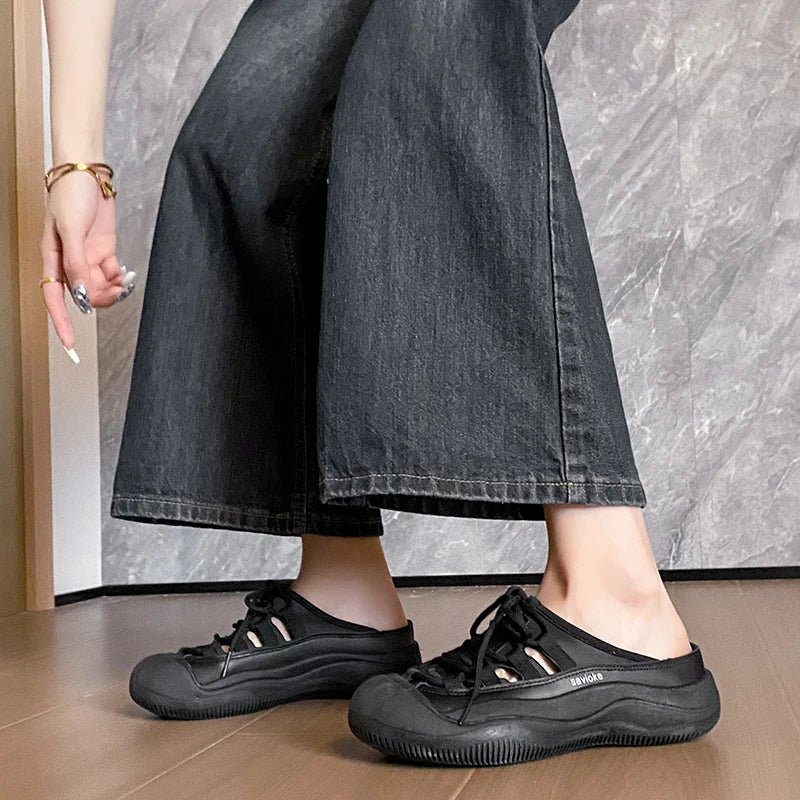 Women's Casual Summer Clog House Backless Shoes Comfort Slip On Walking Mule Hollow Out Slides Fashion Sneakers