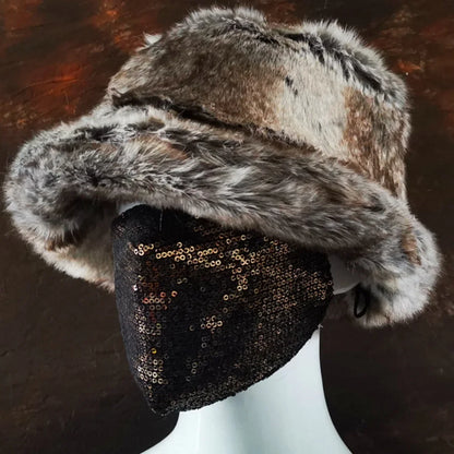 Winter 58-60cm XL Faux Fur Bucket Hat For Women Outdoor Warm Luxury Oversize Fisherman Hat Girl Trendy Party Long Fur Panama Cap