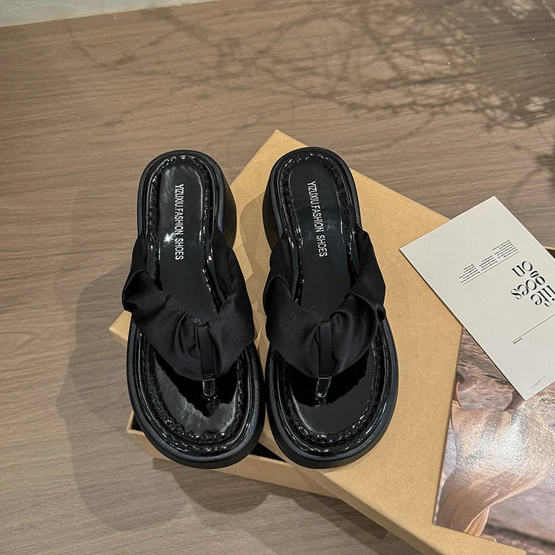 Summer Flip Flop Women Fashion Clip Toe Slippers Casual Comfort Platform Flats Beach Vacation Slides Shoes
