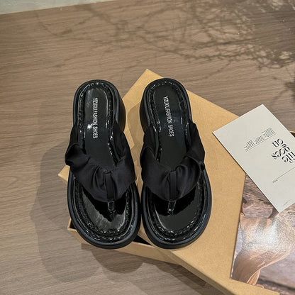 Summer Flip Flop Women Fashion Clip Toe Slippers Casual Comfort Platform Flats Beach Vacation Slides Shoes