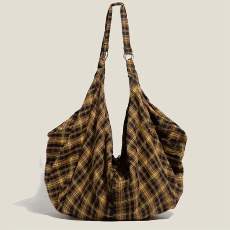 Large capacity women bag tote bag new plaid shoulder bag single shoulder bag crossbody bag