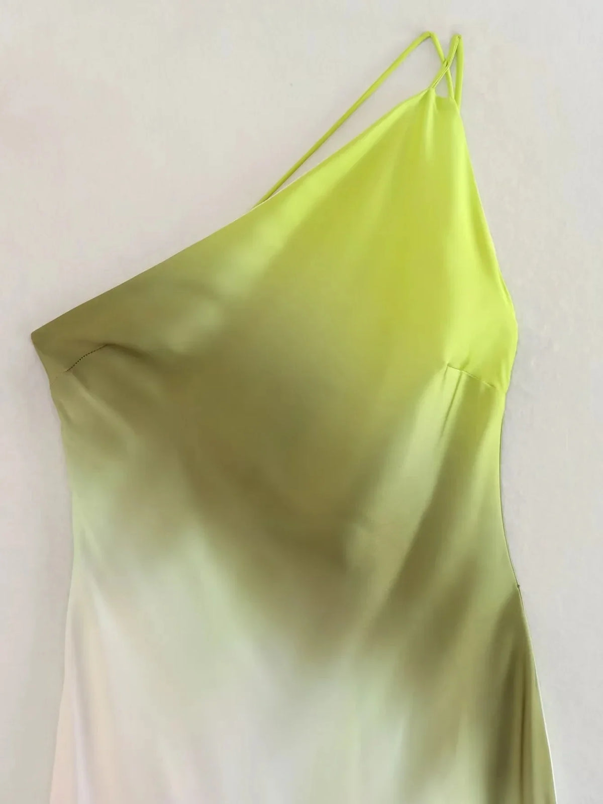 Summer Dress Women's Backless Maxi Party Satin Dress One Shoulder Asymmetrical Sleeveless Sexy Sundress Tie-dyed Long Vestidos