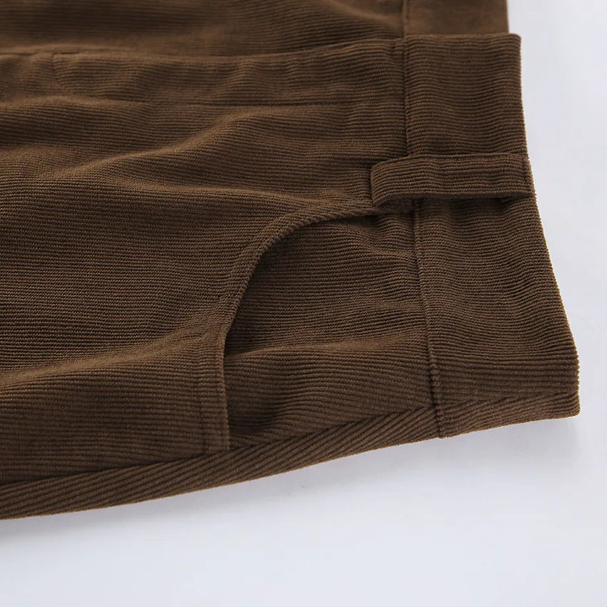 Corduroy Half length Skirt for Women, High Waist Commuter Versatile, Slim Look, A-line Hip Wrapping Skirt