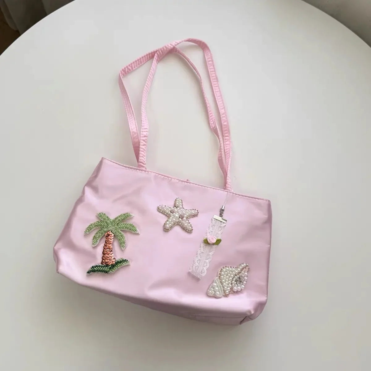 Patchwork Embroidery Luxury Exquisite Women's Handbags Korean Sweet Y2k Aesthetic Clutches Fashion Purses Casual Top-Handle