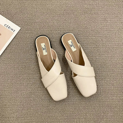New Summer Baotou Half Women's Slippers Anti-slip Wear Fashion Outdoor Ladies Mules Casual Lovely Wind Woman Sandals