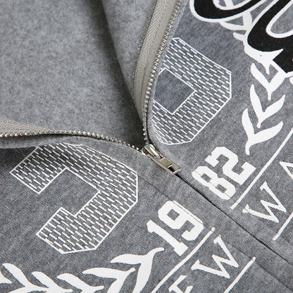 Preppy Style Fur Trim Hooded Sweatshirt Coats Winter Casual Warm Thick Zipper Long Sleeve Hoodies Women Streetwear