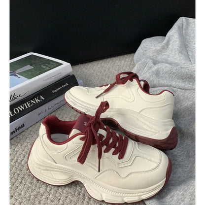 Retro Style Womens Trainers Thick Bottom Ultra Soft Height Increase Chunky Shoes Women Sports Waterproof Womens Shoes