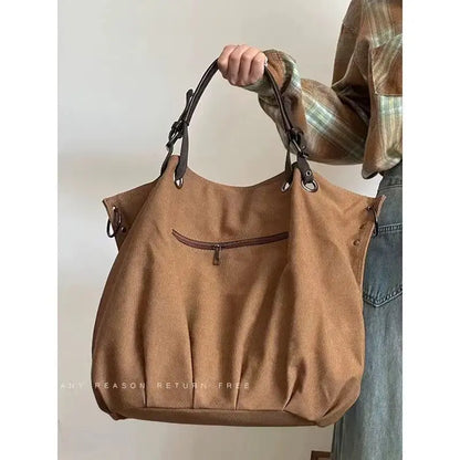 Japanese Retro Safari Style Canvas Bag New Large Capacity Multifunctional Crossbody Tote Bags