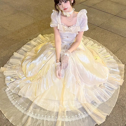 Generate Color Flower Wedding Dress Lolita Sweet Elegant Birthday