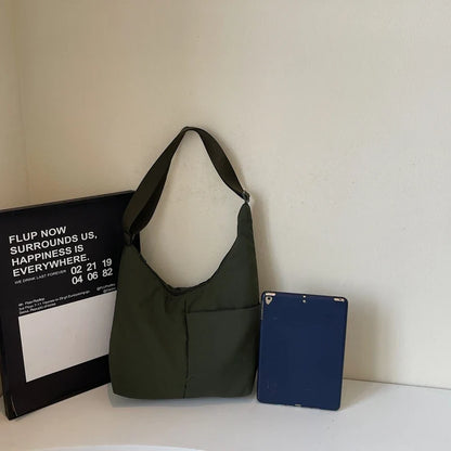 Vintage Simple Solid Shoulder Bags Casual All Match Travel Women's Handbags Trendy Streetwear Grunge Underarm Bag Y2k Aesthetic