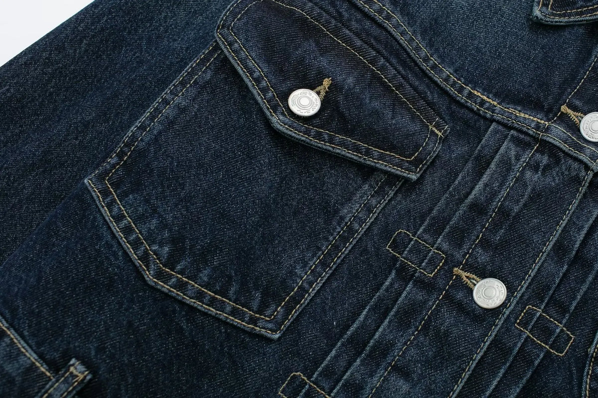 Women's New Plus Size Heart-shaped Pocket Denim Jacket Jacket for Women