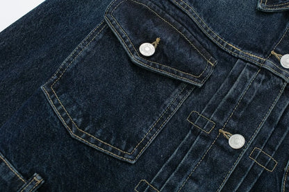 Women's New Plus Size Heart-shaped Pocket Denim Jacket Jacket for Women