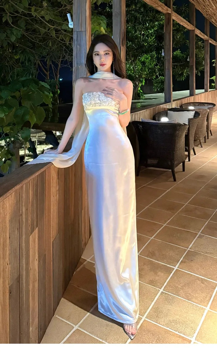 Summer New Product Sequined Tube Top Dress Slim-fitting Hip-wrapped Dress