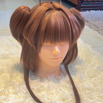 Japan Genuine Anime Card Captors Sakura Cosplay Daily Suit Sakura Cosplay Sakura Hongkong Travel Green Dress Wig Women Roleplay
