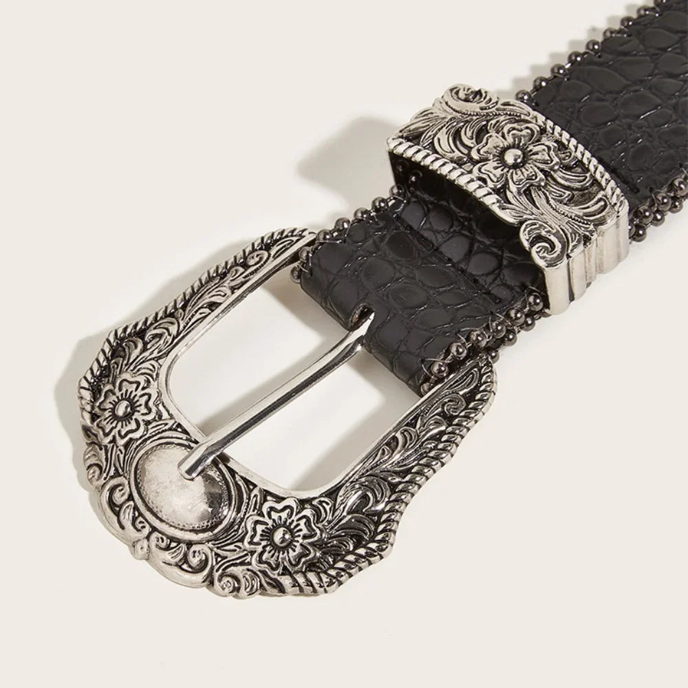 Unisex Jeans Belt Goth Y2k Designer Belts For Women High Quality Luxury Black Punk Accessory 3.8cm Waistband Men Belt Boho