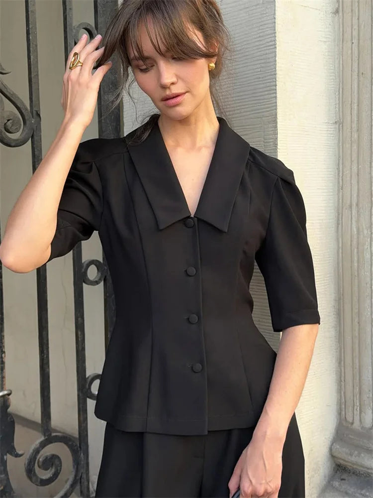 Spring Elegant 2 Piece-Set Trousers For Women V-Neck Commute Cardigan Shirts And Pant Sets Fashion Commute Suit Outfits