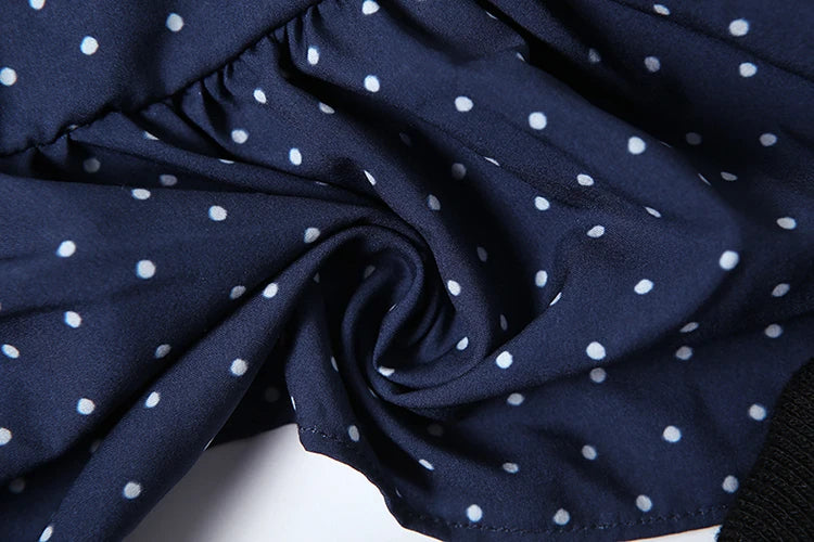 Low-Neck Polka Dots Women Two-Piece Set Halter Sleeveless Backless Mini Top+Multi-Layered Ruffles Sweet Bottoms Suits